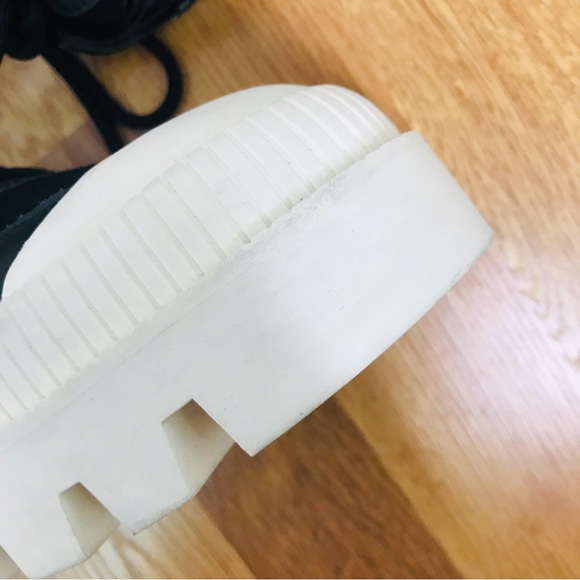 GIANNI BINI Black Leather Platform Ankle Boot Bootie Lug Sole Sneaker Size 7 New - Picture 13 of 15